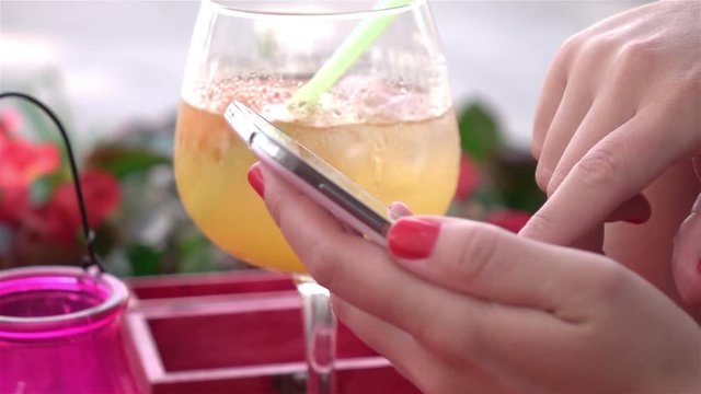 High quality video of woman using phone in real 1080p slow motion 250fps