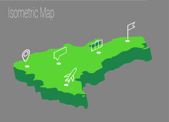 Map Europe isometric concept.