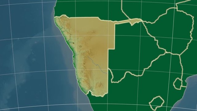 Namibia and neighborhood. Physical