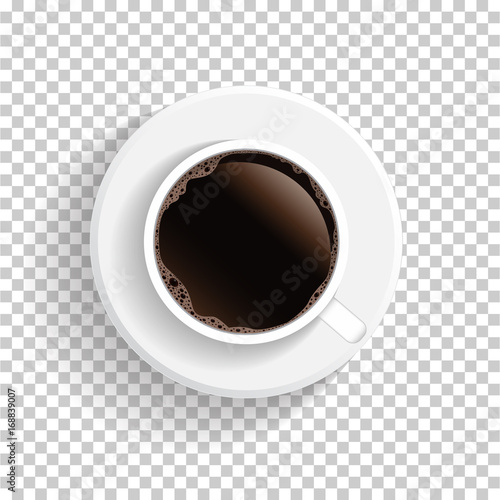 Realistic Top View White Coffee Cup And Saucer Isolated On Transparent Background Vector EPS10 Illustration Realistic Top View White Coffee Cup And Saucer Isolated On Transparent Background Vector EPS10 Illustration