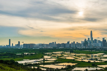 Naklejka premium sunset reflection