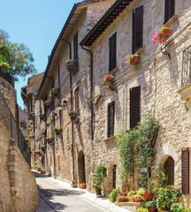 Spello, Italy. The palaces and tourist attractions of the medieval village
