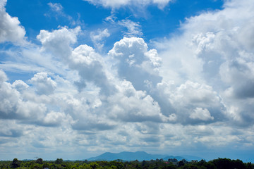 Moutains with blue sky.