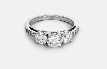 Diamond ring on white Background