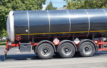 Fuel tanker truck on the street