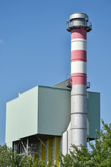 High smoke stack of the power station