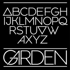 Modern elegant geometric font. 