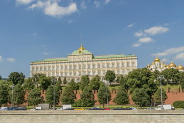 Moscow Kremlin and Grand Kremlin Palace view from the riverside