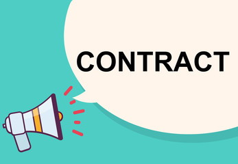 Contract word for announcement  illustration  graphic design