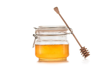 fresh honey in glass jar