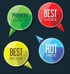 Sale stickers diamond modern design collection vector