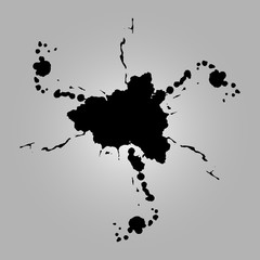 vector Paint splatter black color background. Vector illustration