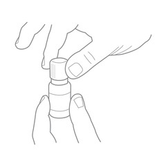 vector opening a pharmaceutical pipe dropper bottle 