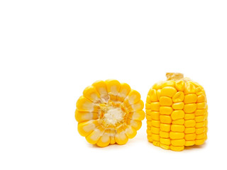 Close up corn cobs sliced