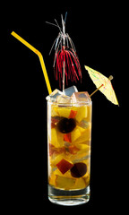 Image of fruit cocktail close-up