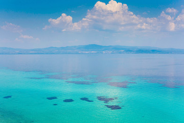 Pure blue water of the Mediterranean Sea, Greece