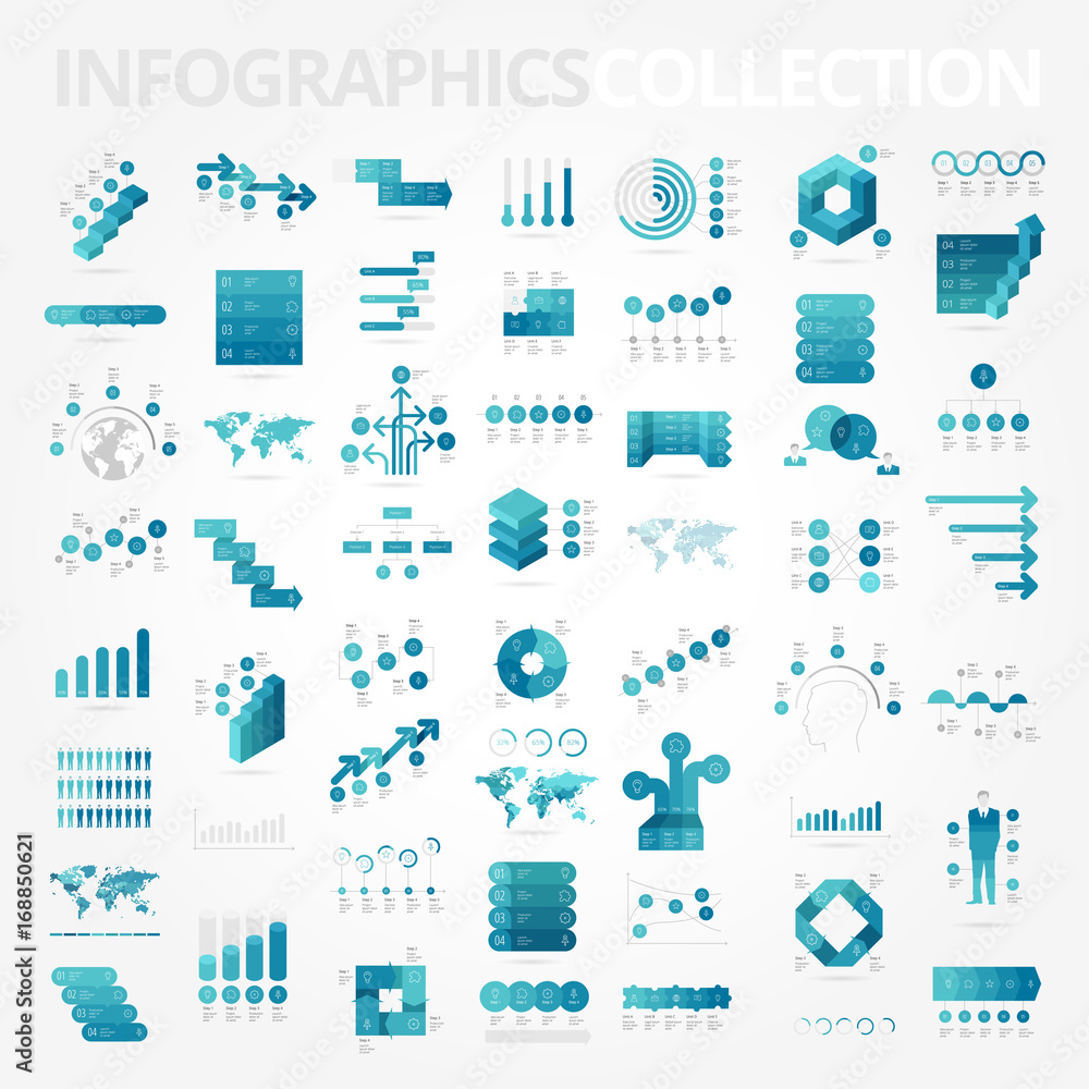 Canvas Prints infographics design elements collection