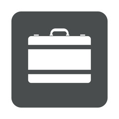 Icono plano maletin en cuadrado gris