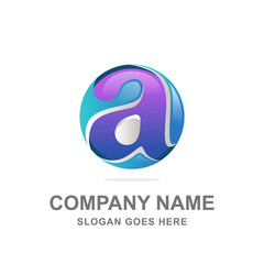Letter A 3D Circle Abstract Logo
