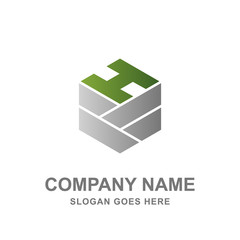 Letter H Geometric Hexagon Abstract Logo
