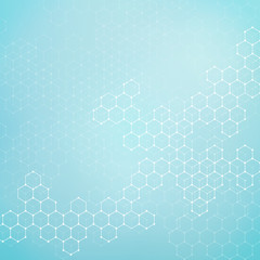 Abstract background. Structure molecule of DNA and neurons. Medicine, science. Vector