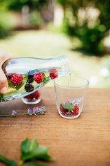 Pouring Infused Water In The Glass