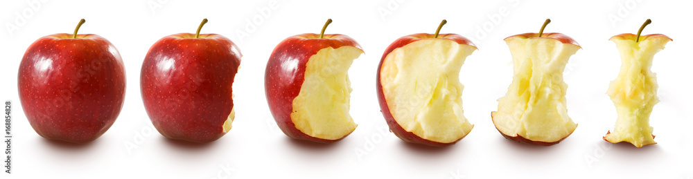 Wall mural isolated image of red apple on white background