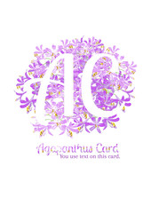 Agapanthus flower spring for card, The text on circle design  with purple agapanthus flower is vector for card. 