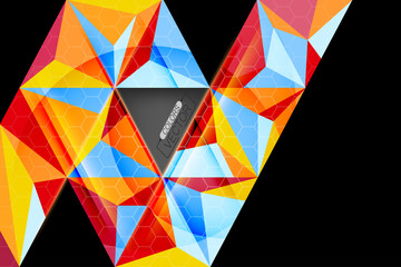 Geometric shape colors scene vector abstract wallpaper on a black background
