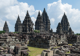 Ancient hindu temples at Prambanan, Indonesia