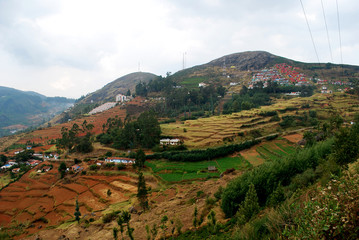 Landscape, mountain, Valley,  village, country side