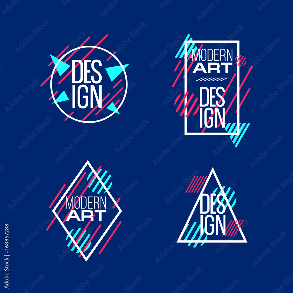 Aufkleber vector frame for text modern art graphics for hipsters 2