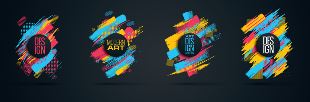 Vector frame for text Modern Art graphics for hipsters