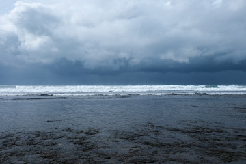 Fototapeta na wymiar storm over the sea at Krakal beach Yogyakarta