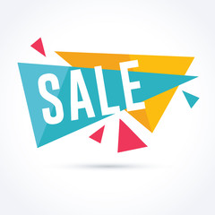 Sale and promotion banner with modern geometric shape