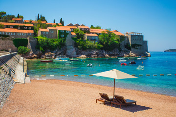  The island of Sveti Stefan. Europe. Montenegro