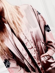 rose fashion bomber jacket