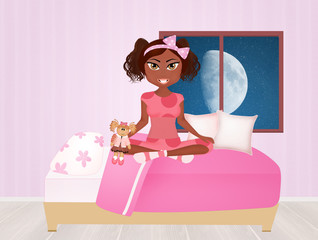 black girl in the bedroom