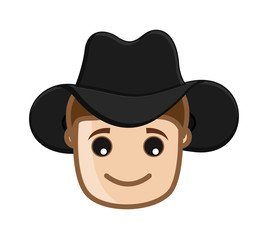Cartoon Cowboy Face