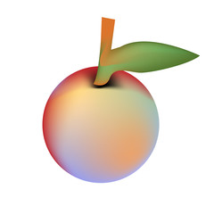 peach fruit with leaf icon