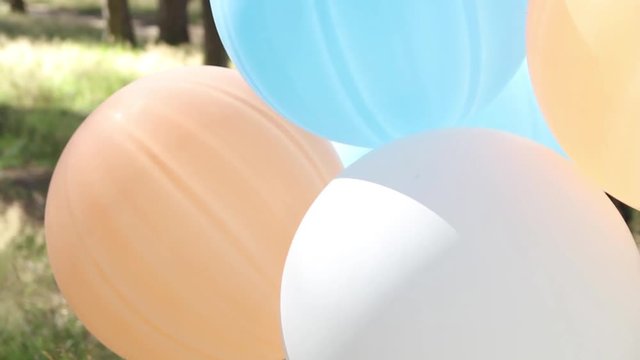 Bright colorful inflatable balloons.