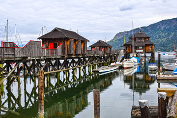 Fototapeta premium Cowichan Bay, marina, Vancouver Island, Canada