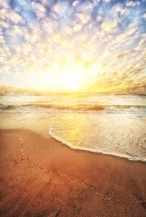 Beautiful sunrise above the sea