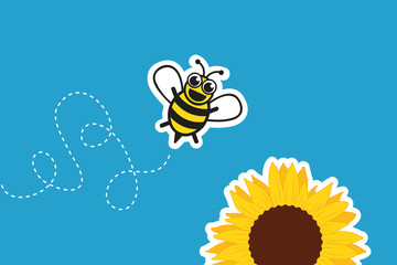 Fototapeta premium biene fliegt zur sonnenblume