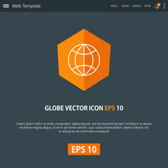 Globe icon design on modern flat background