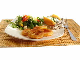 Deep fried calamari rings