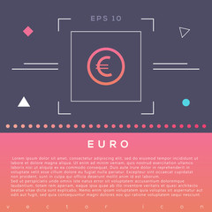 Euro icon design on modern flat background