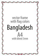 Frame and border of ribbon with the colors of the Bangladesh flag