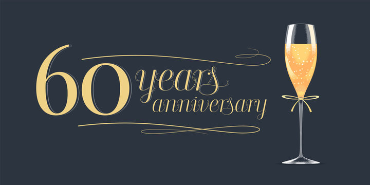 60 Years Anniversary Vector Icon, Logo