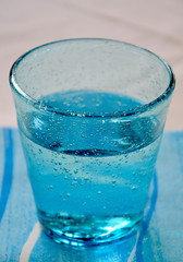 cold water in glass close up photo